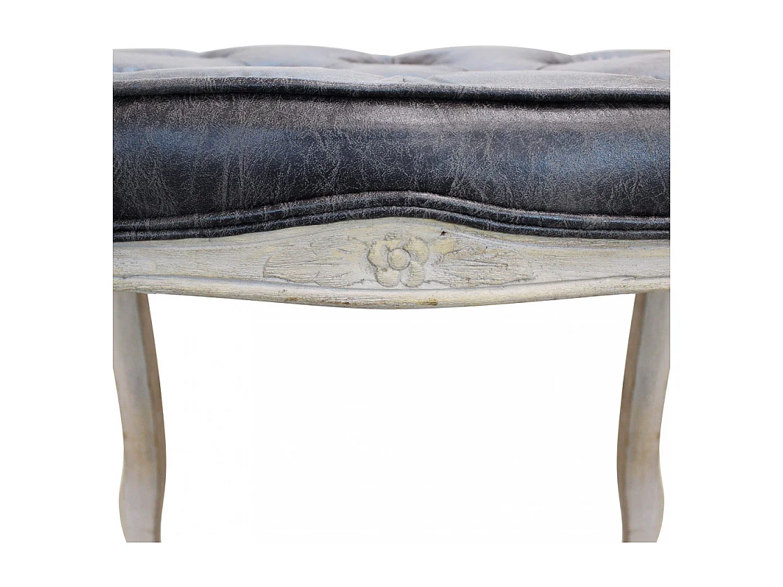 Set di 2 SGABELLI MARLY IN ECOPELLE VINTAGE GRIGIO