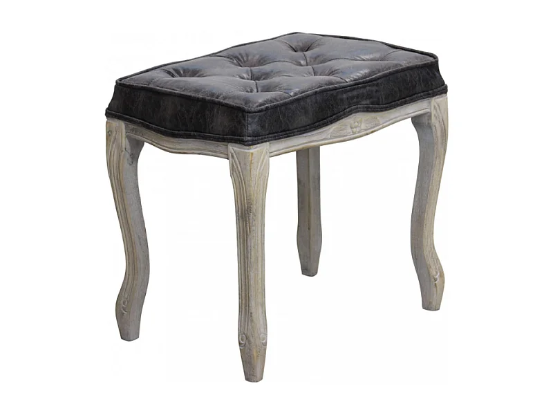 Set di 2 SGABELLI MARLY IN ECOPELLE VINTAGE GRIGIO