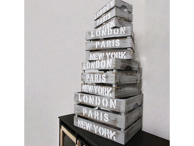 SET DI 4 CASSETTE IN LEGNO NICOLE