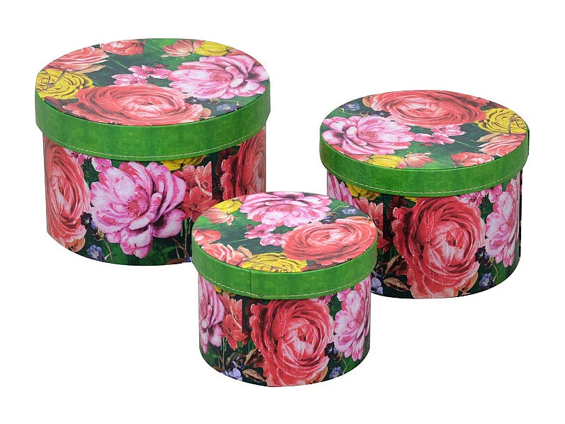 Scatola ecopelle 1-3 multicolor tondo cm ø27h17,5