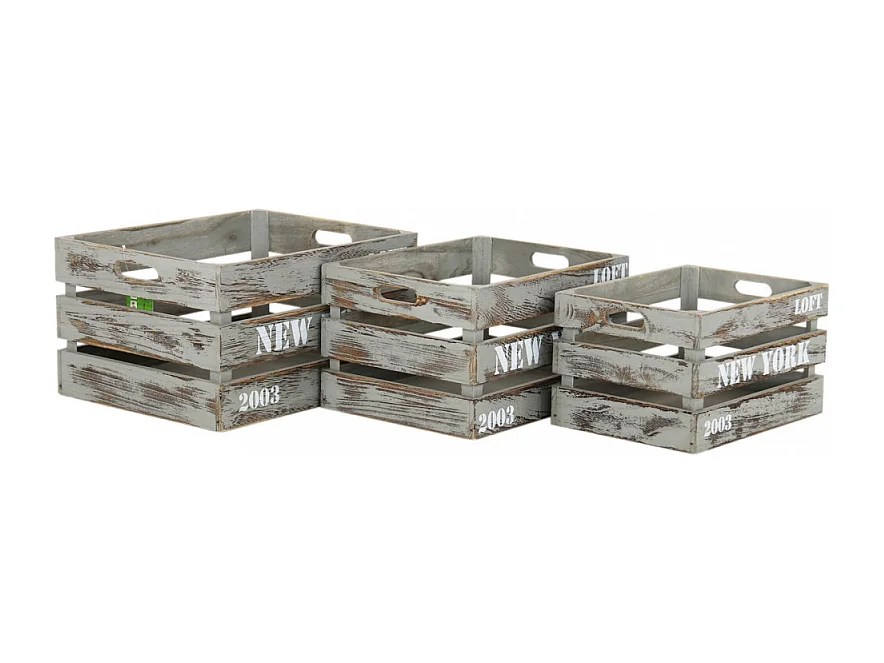 SET DI 3 CASSETTE IN LEGNO THÉA