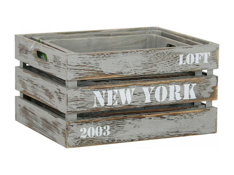 SET DI 3 CASSETTE IN LEGNO THÉA