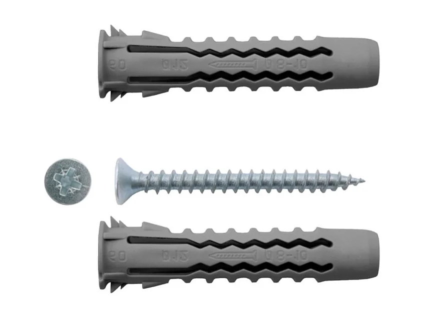 Tassello in nylon RX010VBK ø 10X50 e vite MM. 6X60 Made in Italy