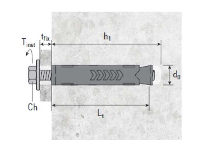 Set di 100 Tasselli SRV006 in acciaio Ø10 vite TE 8.8 M6/55 Made in Italy