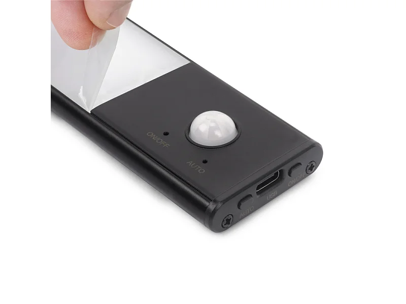 Applique LED Kaus Black ricaricabile via USB con sensore di movimento, 240mm, Verniciato nero