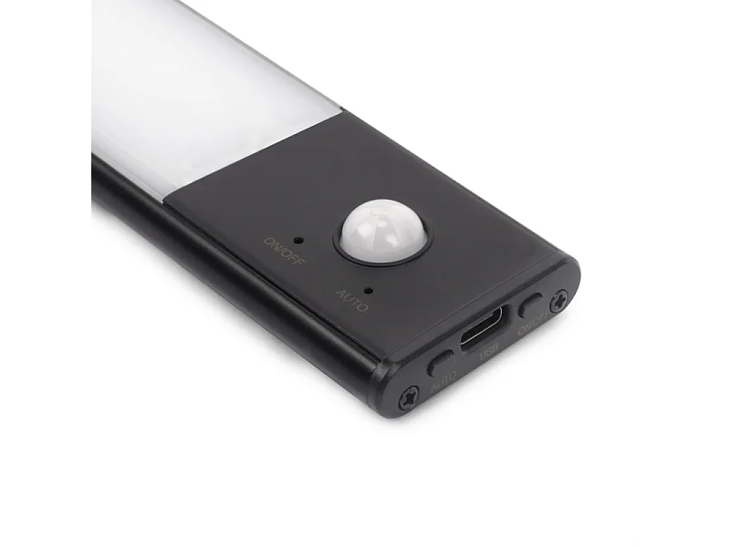 Applique LED Kaus Black ricaricabile via USB con sensore di movimento, 240mm, Verniciato nero