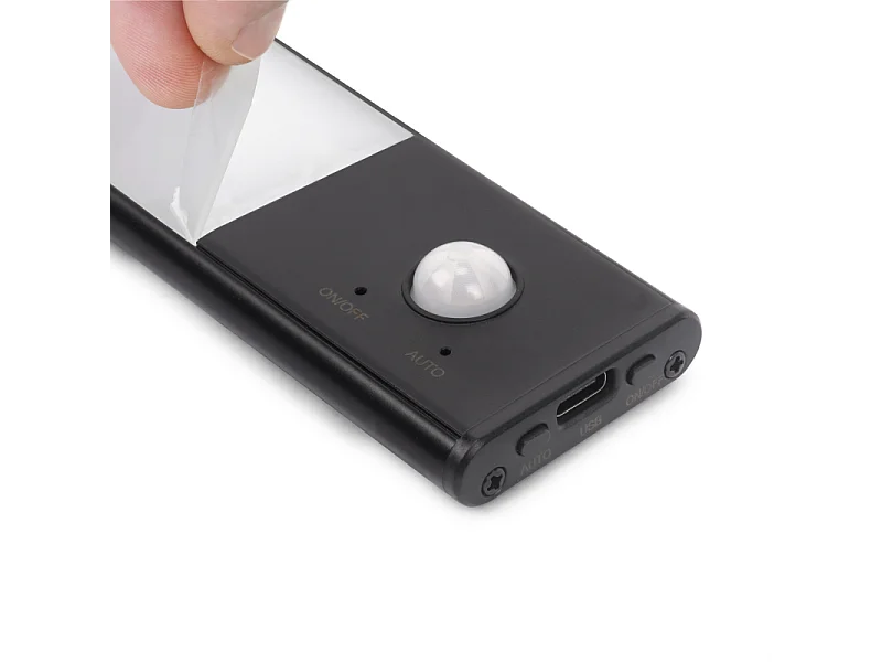 Applique LED Kaus Black ricaricabile via USB con sensore di movimento, 240mm, Verniciato nero
