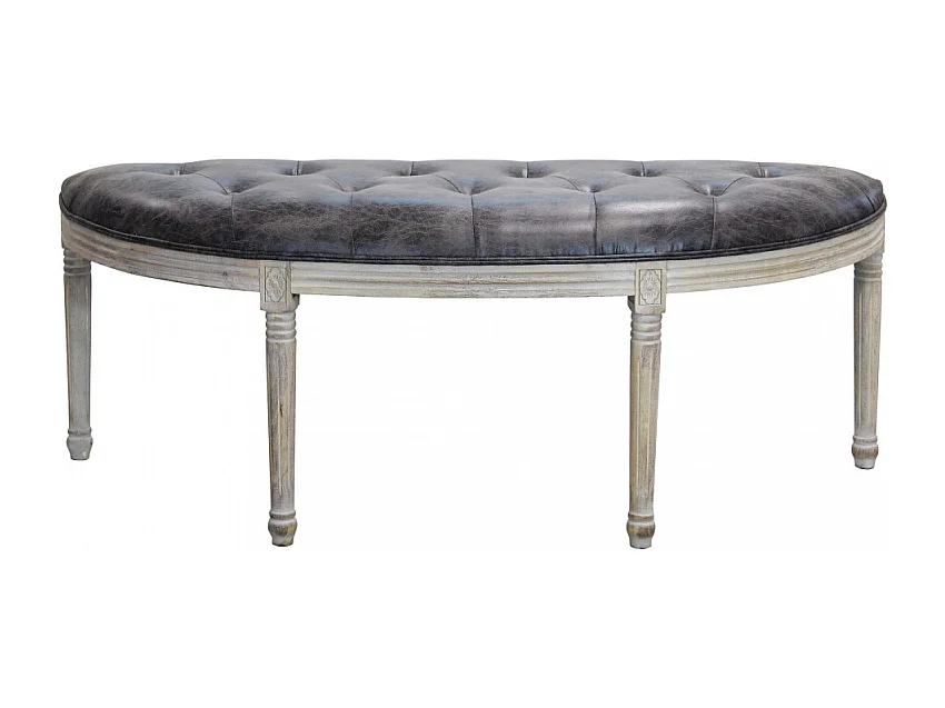 Set di 2 PANCA MARGI IN IN ECOPELLE VINTAGE GRIGIO