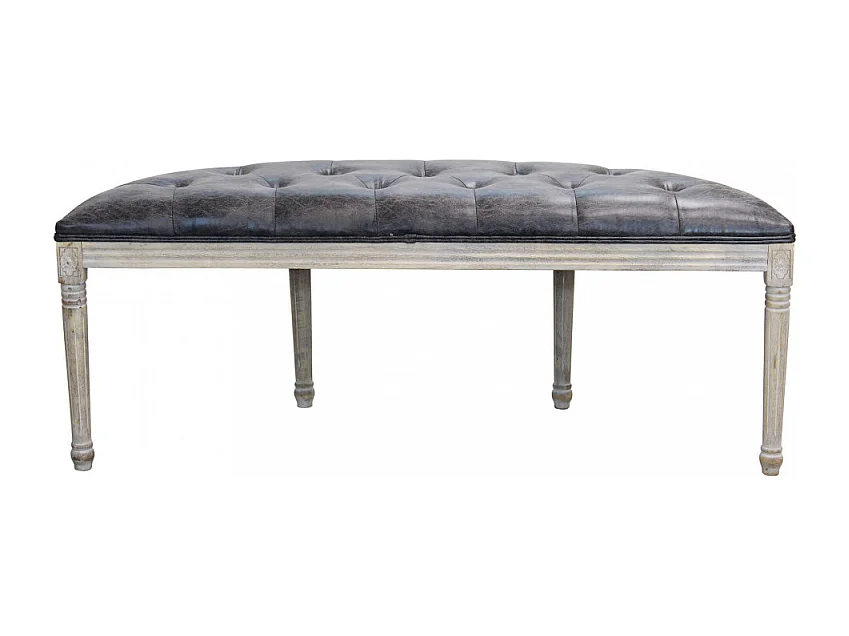 Set di 2 PANCA MARGI IN IN ECOPELLE VINTAGE GRIGIO