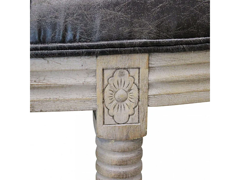 Set di 2 PANCA MARGI IN IN ECOPELLE VINTAGE GRIGIO