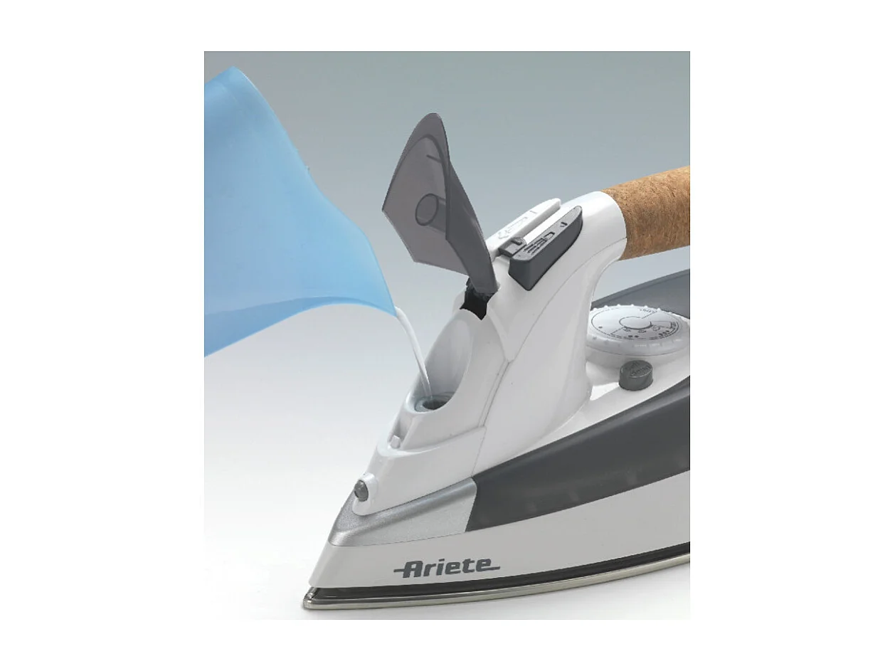 Ferro da stiro - Piastra in Acciaio Inox - Manico in sughero - Serbatoio 300ml - 2200W - Bianco e Grigio