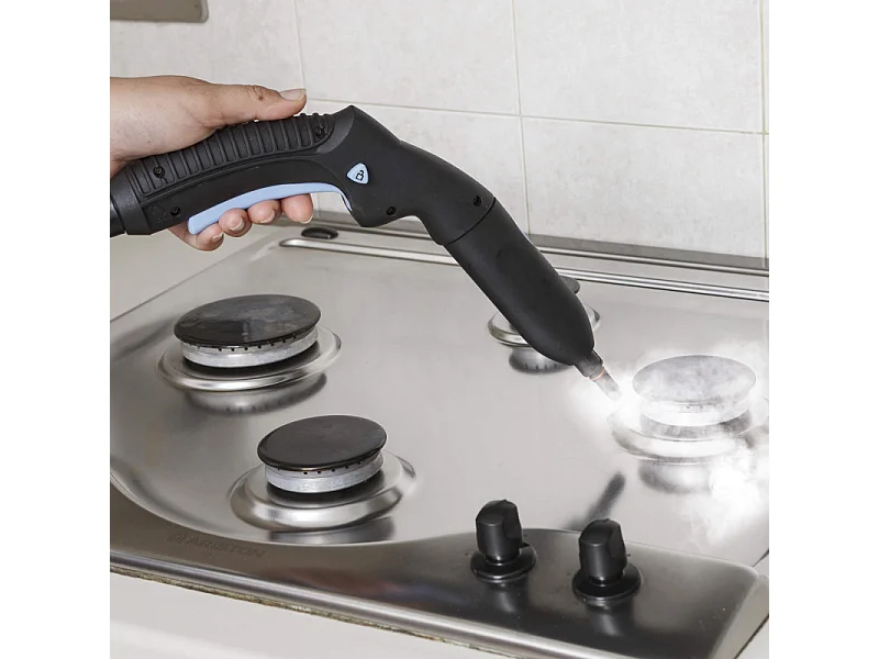 Pulitore a vapore 1500W, 5 bar, 45 minuti di vapore continuo, kit accessori - Bianco