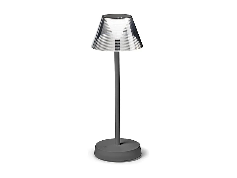 Lampada Da Scrivania-Ufficio Moderna Lolita Metallo Grigio Led 7W 3000K