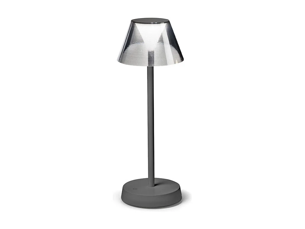 Lampada Da Scrivania-Ufficio Moderna Lolita Metallo Grigio Led 7W 3000K