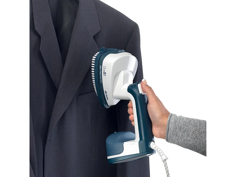 Stiratrice Verticale e Ferro da Stiro - Piastra in Ceramica, 1000W - Bianco e Blu