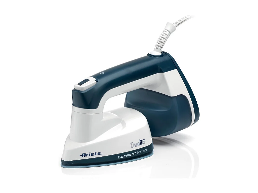 Stiratrice Verticale e Ferro da Stiro - Piastra in Ceramica, 1000W - Bianco e Blu