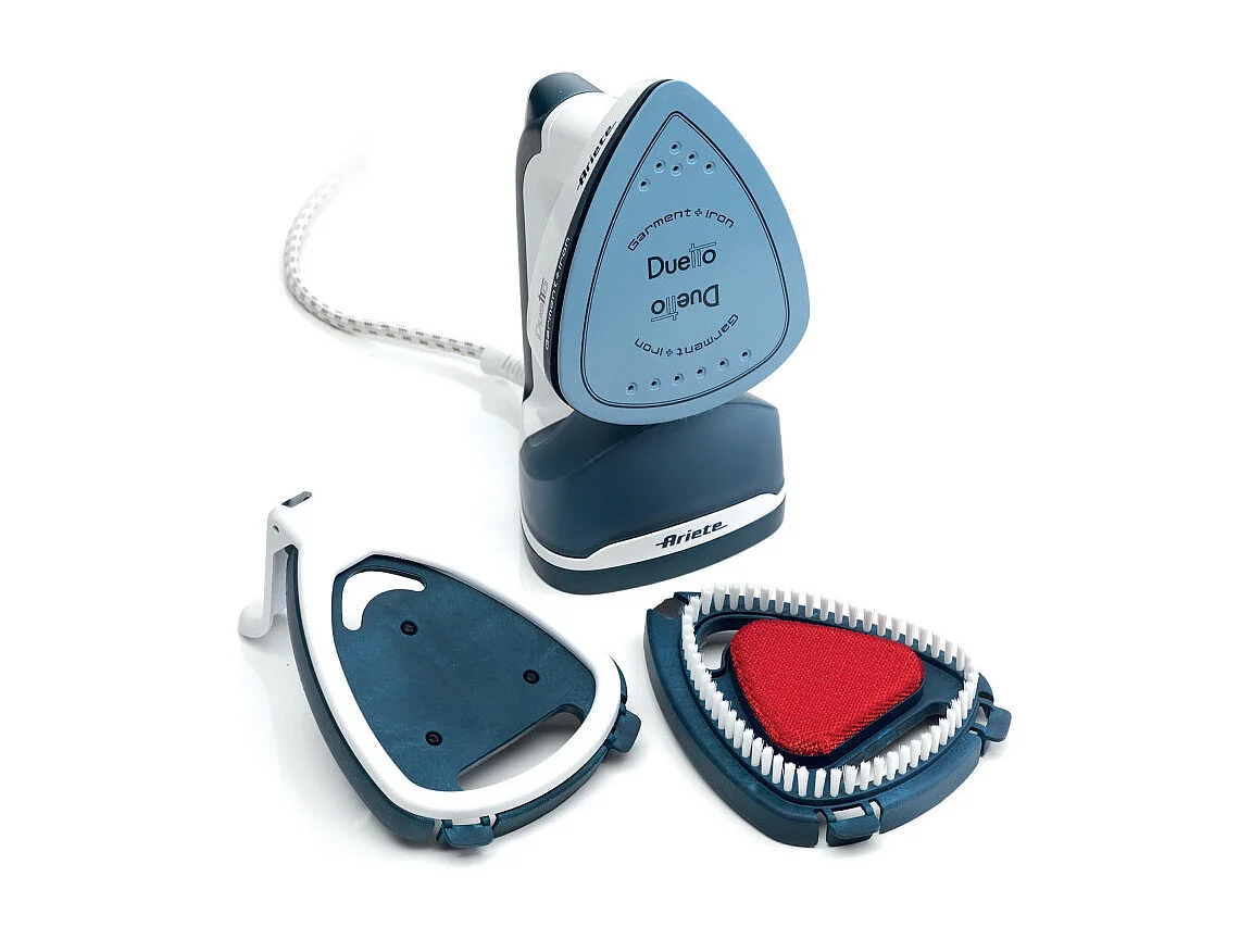 Stiratrice Verticale e Ferro da Stiro - Piastra in Ceramica, 1000W - Bianco e Blu