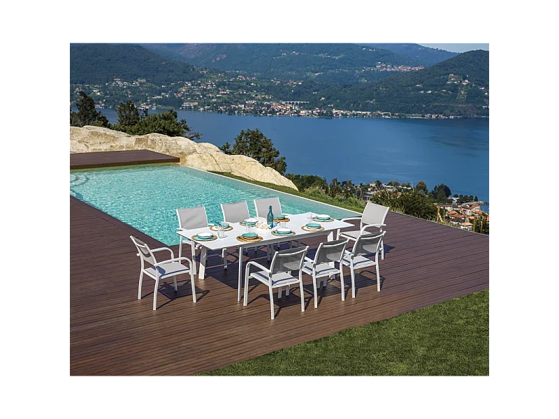 Tavolo San Donato - Allungabile 160/240 X 102 Cm - Allungo Centrale - Bianco Moia