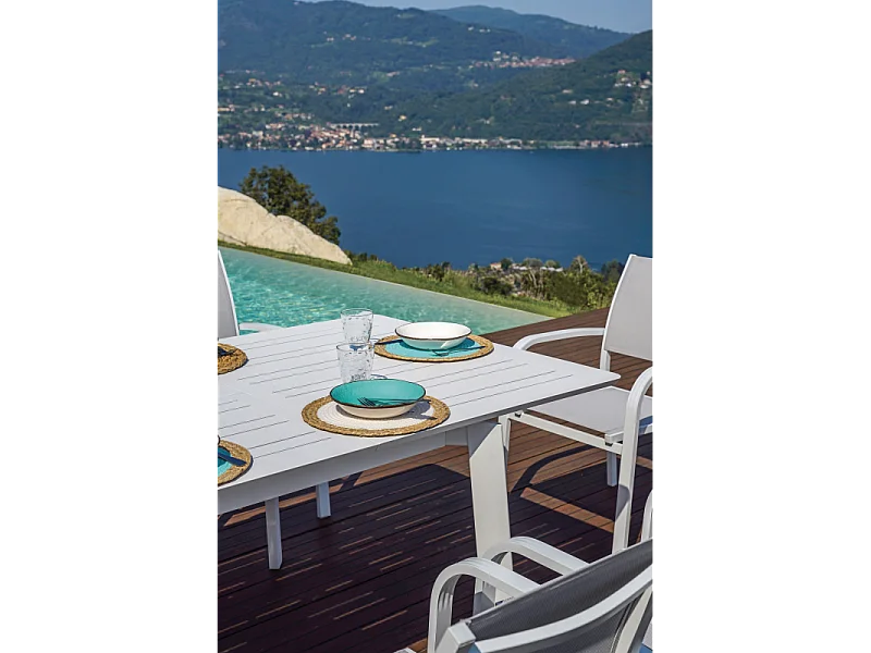 Tavolo San Donato - Allungabile 160/240 X 102 Cm - Allungo Centrale - Bianco Moia