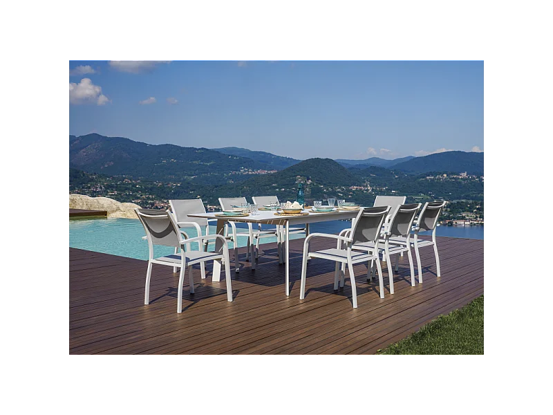 Tavolo San Donato - Allungabile 160/240 X 102 Cm - Allungo Centrale - Bianco Moia