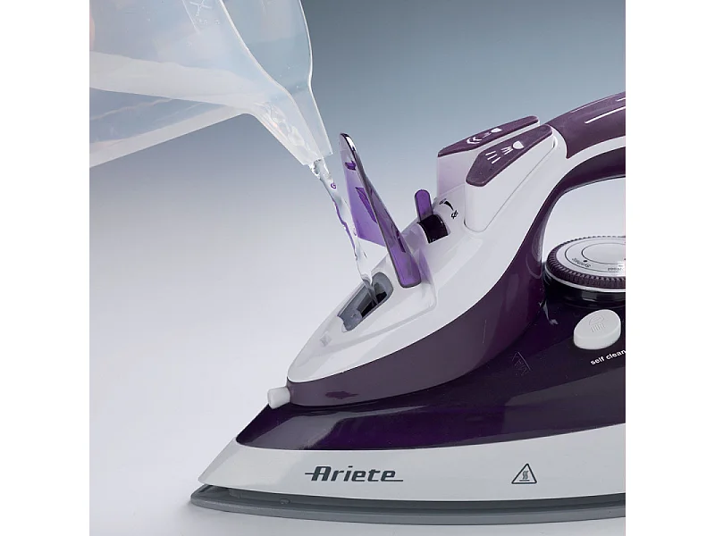 Ferro da stiro - Piastra in ceramica - Colpo vapore 140g/min - Serbatoio 320ml - 2200W - Bianco e Porpora