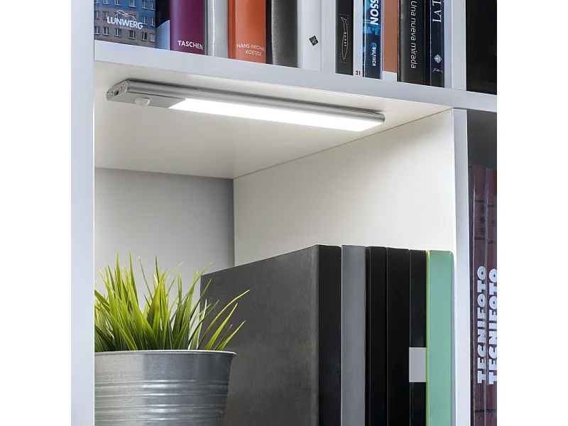 Luminaria LED Kaus ricaricabile tramite usb e con sensore di movimento, L 240 mm, Anodizzato opaco, Plastica e alluminio