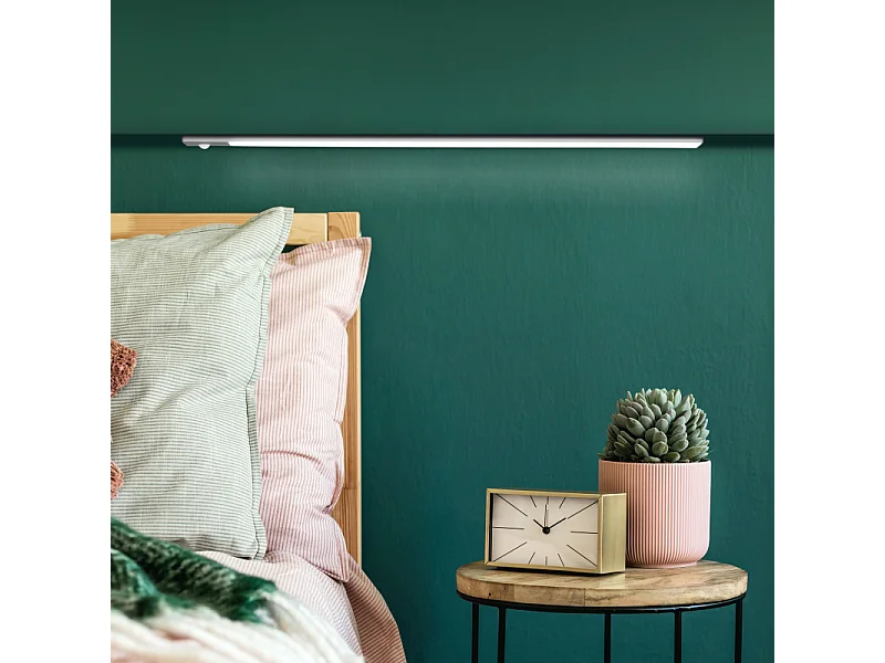 Luminaria LED Kaus ricaricabile tramite usb e con sensore di movimento, L 240 mm, Anodizzato opaco, Plastica e alluminio