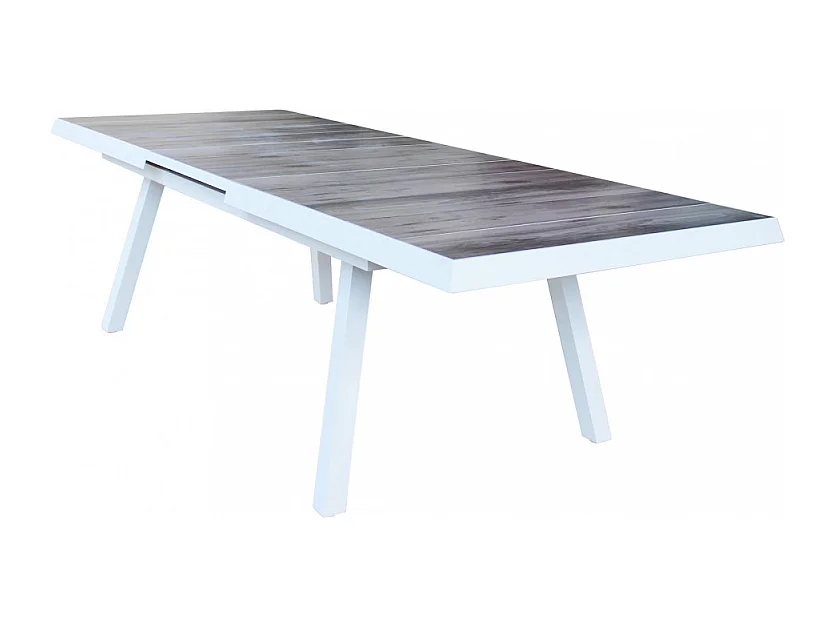 ALUMINIUM- UND KERAMIKTISCH SEATTLE WEISS 205/265x105 cm