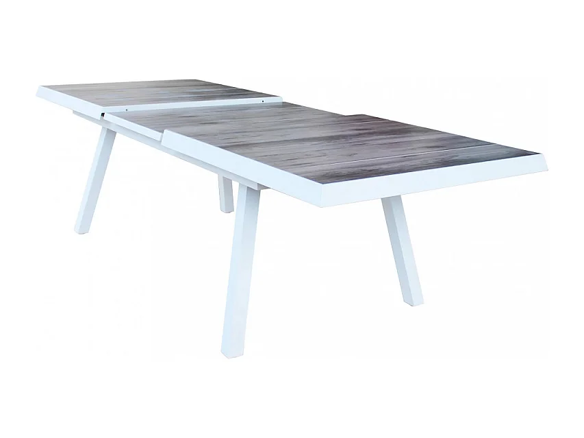 ALUMINIUM- UND KERAMIKTISCH SEATTLE WEISS 205/265x105 cm