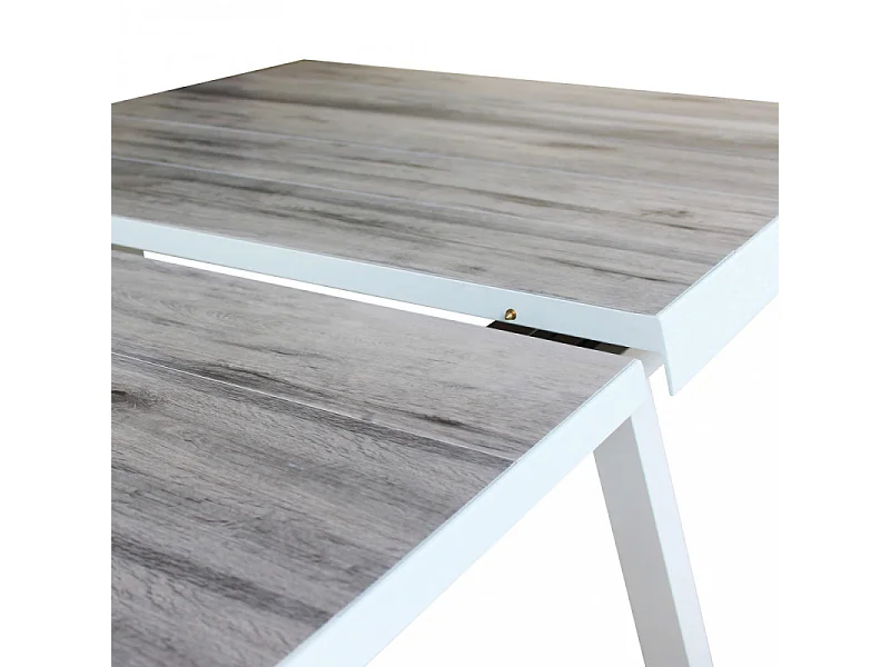 ALUMINIUM- UND KERAMIKTISCH SEATTLE WEISS 205/265x105 cm