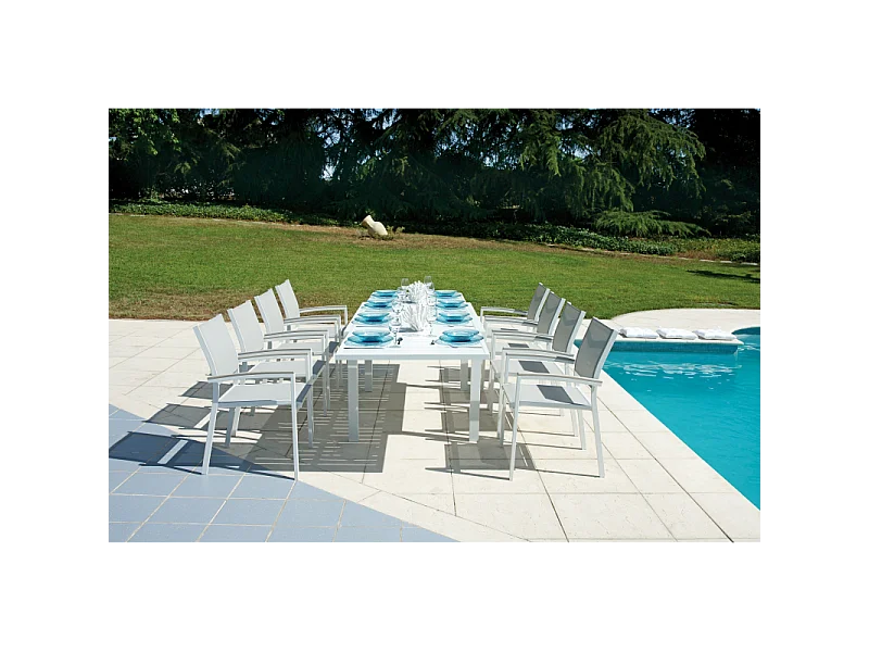 Tavolo Montecatini 135/270X90,5 - Alluminio Bianco Moia