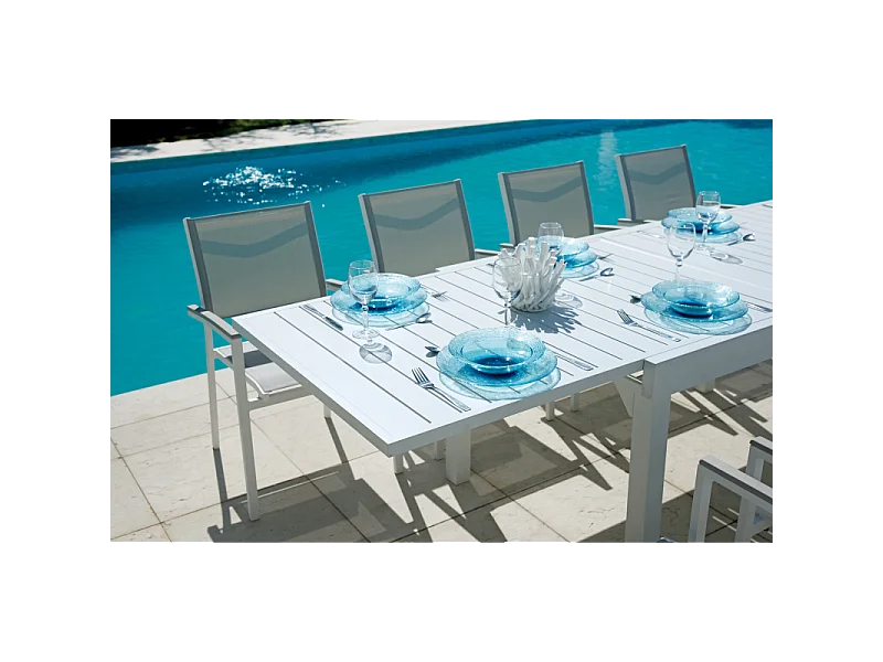 Tavolo Montecatini 135/270X90,5 - Alluminio Bianco Moia