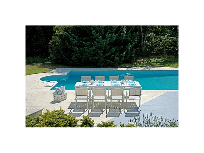 Tavolo Montecatini 135/270X90,5 - Alluminio Bianco Moia