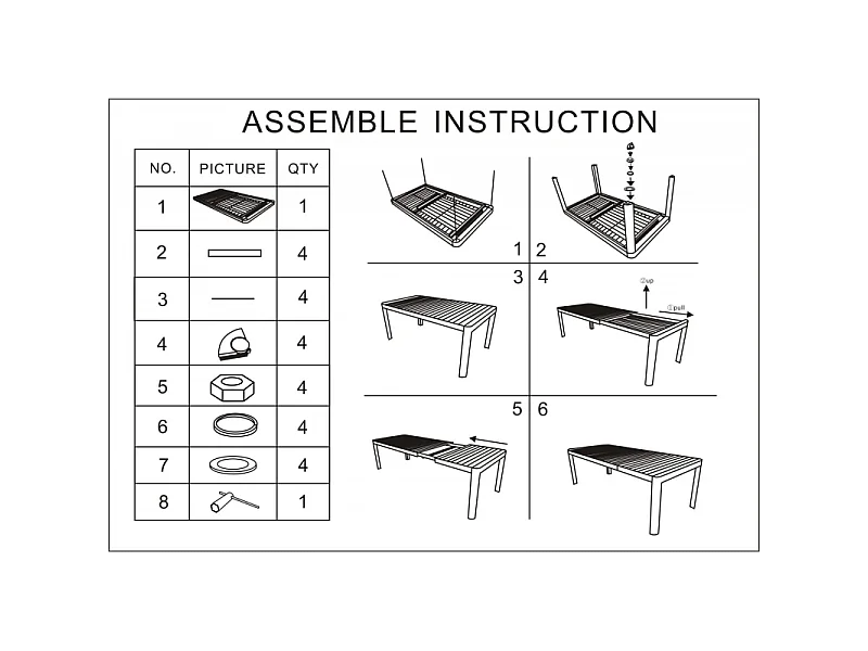 Tavolo alluminio cleveland bianco opaco cm 180/240x100 h75