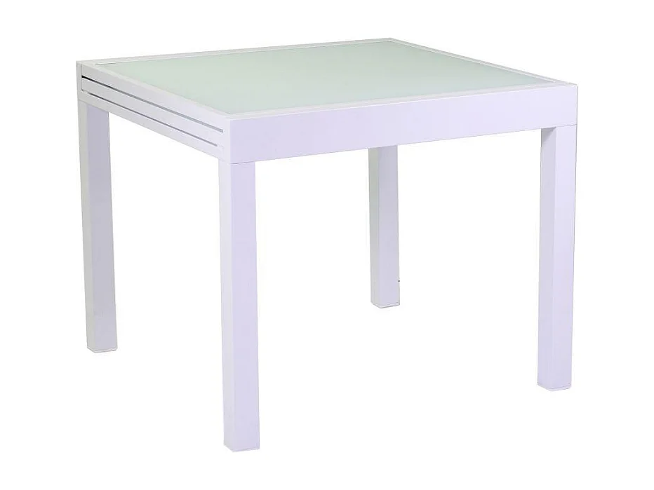 Tavolo alluminio boise bianco opaco allungabile cm 90/180x90h75