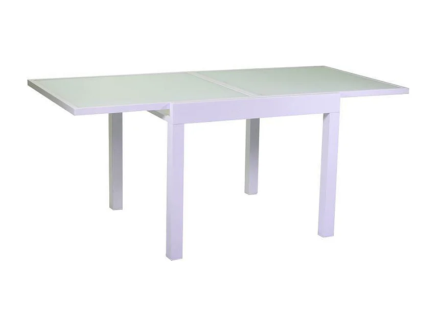 Tavolo alluminio boise bianco opaco allungabile cm 90/180x90h75