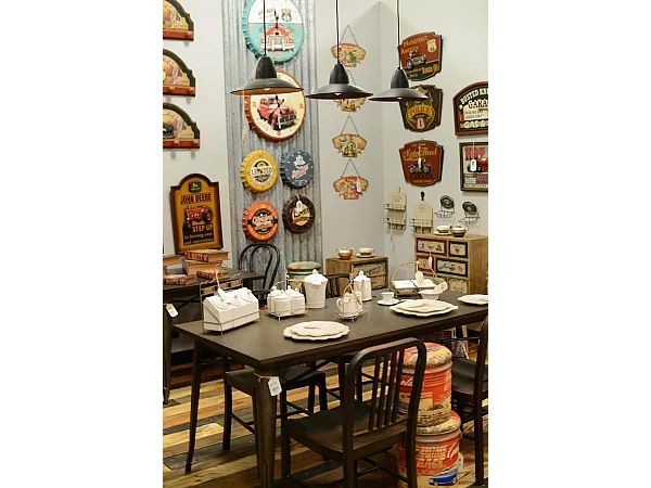 Tavolo top ferro bristol cm 160x80h76 marrone