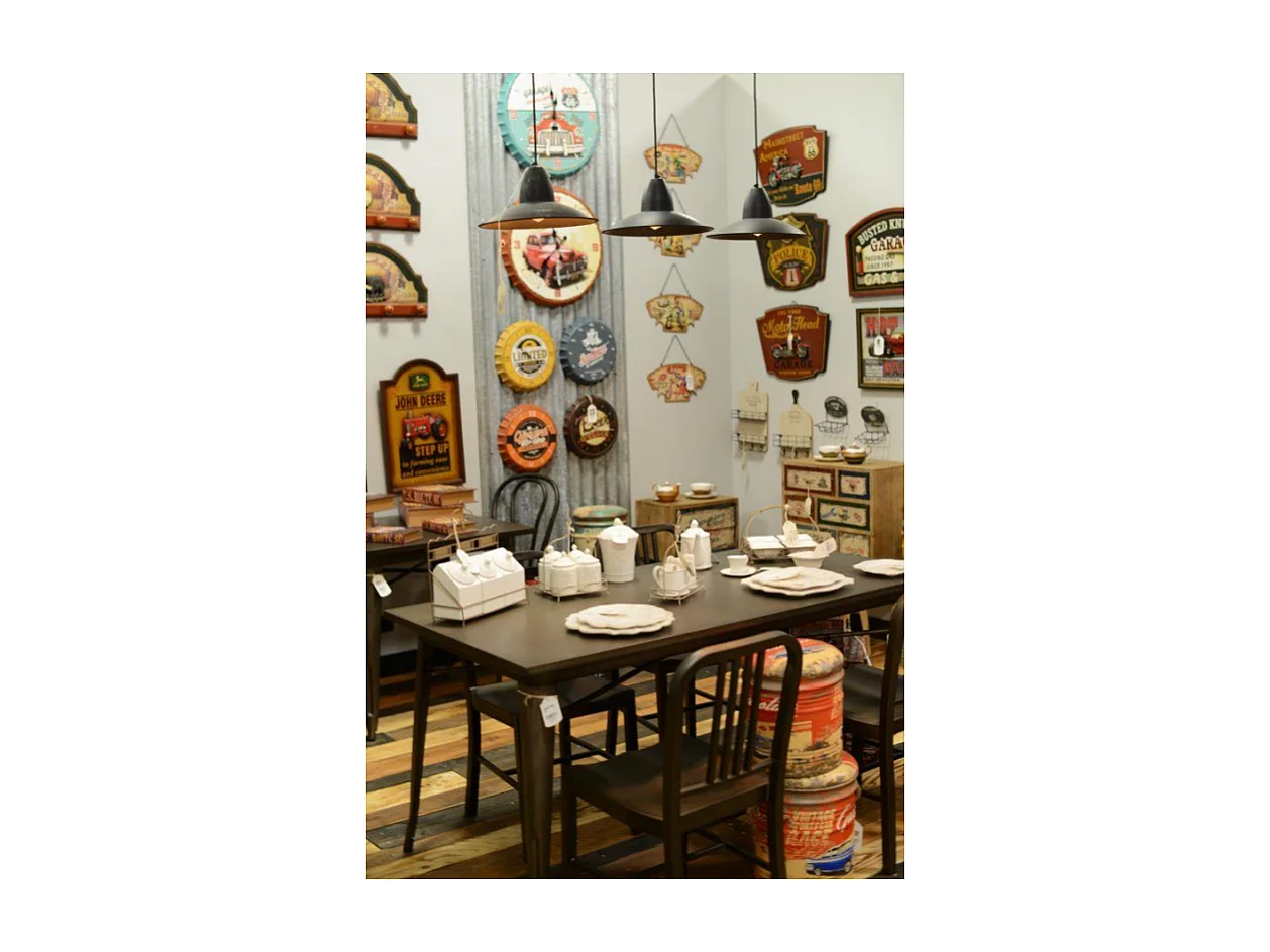 Tavolo top ferro bristol cm 160x80h76 marrone