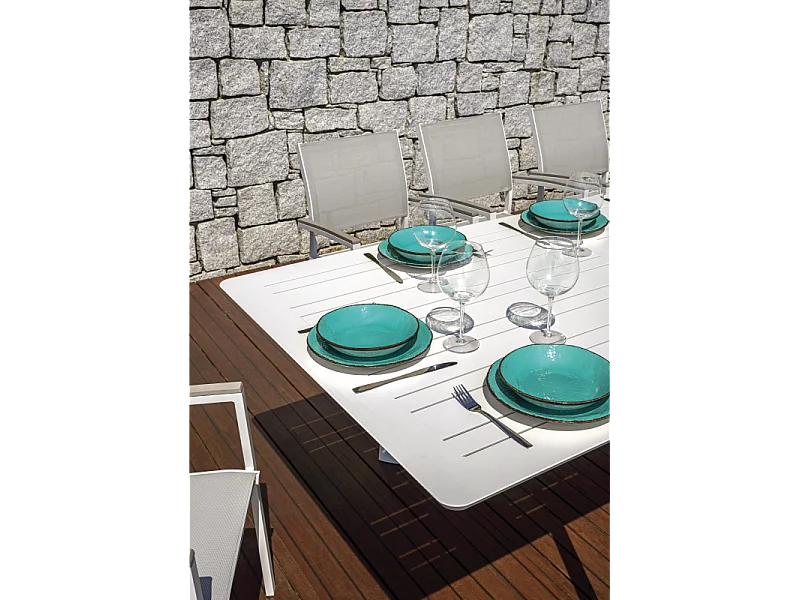 Tavolo Porto Ercole Allungabile 200/300 X 102 Cm - Allungo Centrale - Bianco Moia