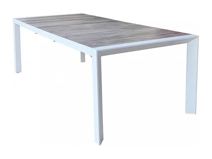 ALUMINIUM- UND KERAMIKTISCH PORTLAND WEISS 175/235x100 cm