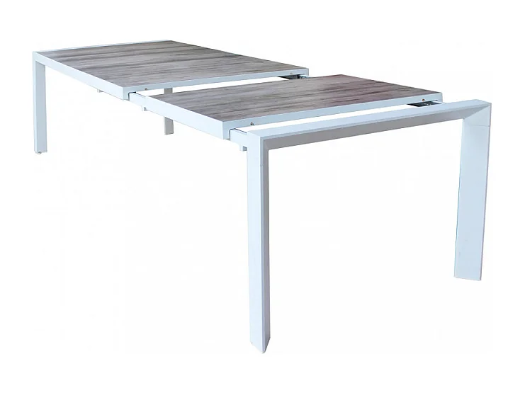 ALUMINIUM- UND KERAMIKTISCH PORTLAND WEISS 175/235x100 cm