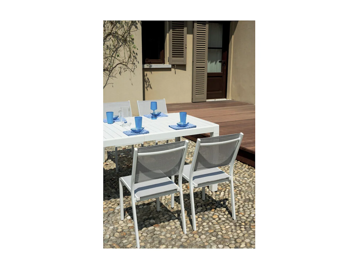 Tavolo Naxos 160/240X90 Alluminio Bianco - Gambe Scorrevoli Moia