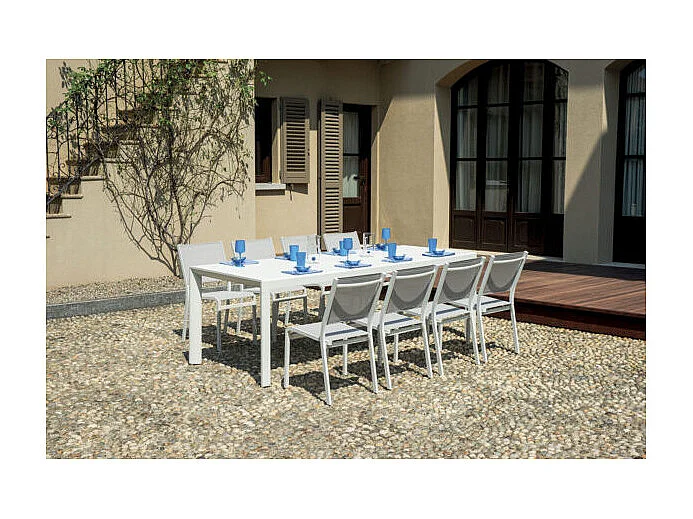 Tavolo Naxos 160/240X90 Alluminio Bianco - Gambe Scorrevoli Moia