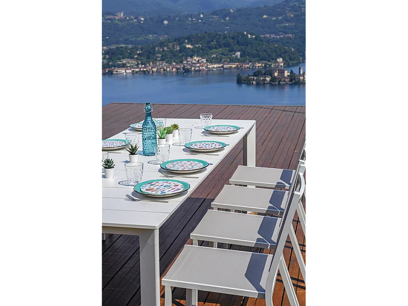 Tavolo Anzio Allungabile 165/250 X 90 Cm - Allungo Con Gambe Scorrevoli - Bianco Moia