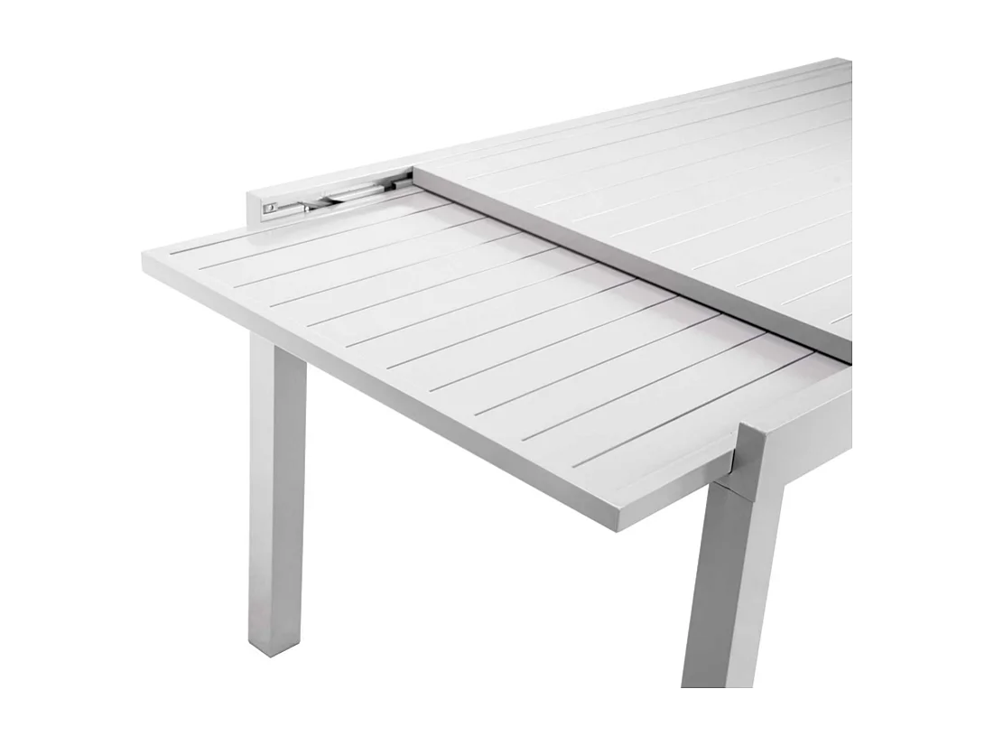 Tavolo alluminio sullivan allungabile bianco cm 90/180x90h73