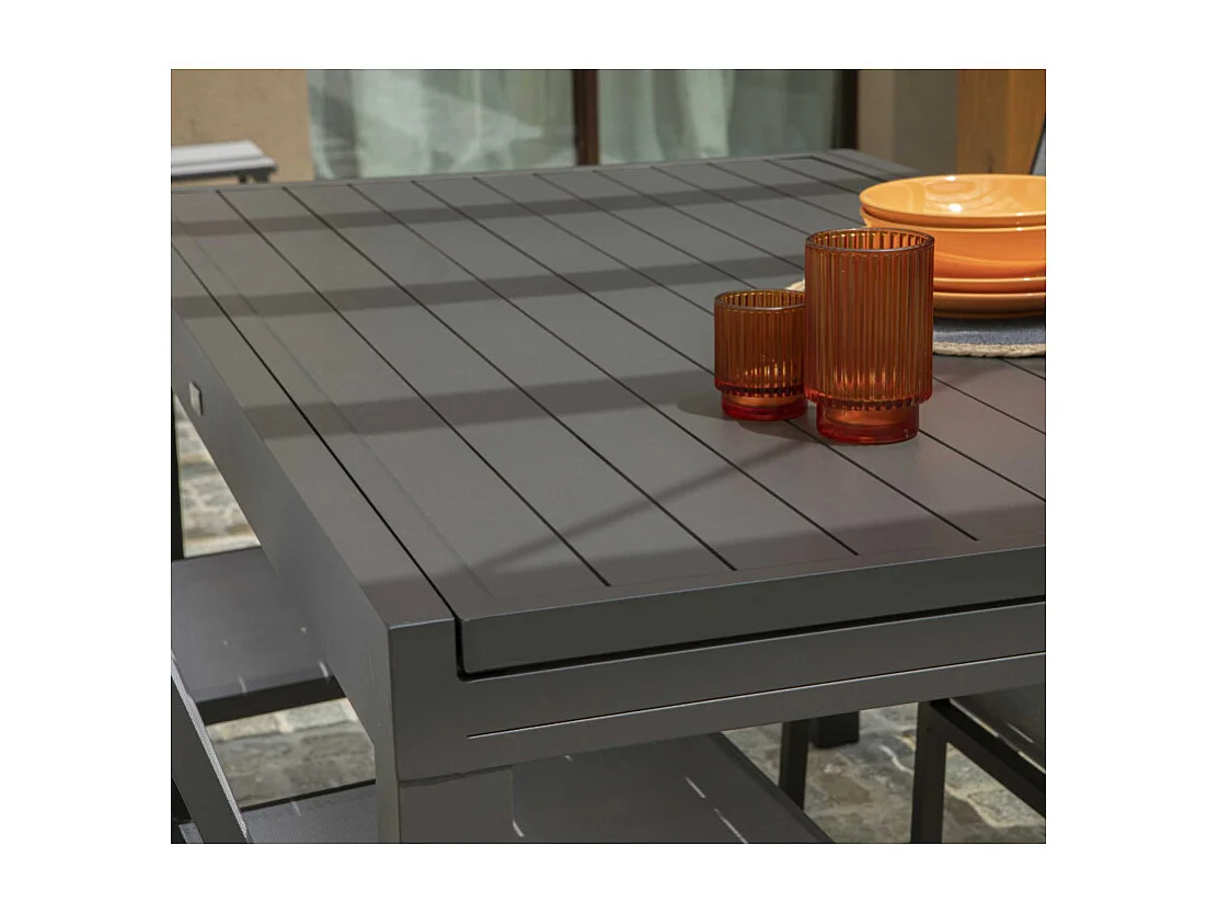 Tavolo alluminio Cleveland allungabile antracite cm 125/250x75h75