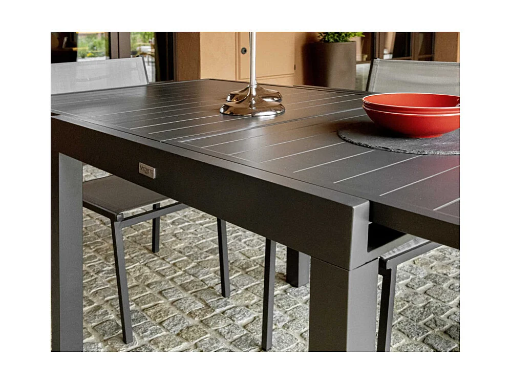 Tavolo alluminio Cleveland allungabile antracite cm 125/250x75h75