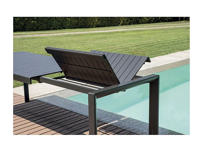 Tavolo Naxos 160/240X90 Antracite - Gambe Scorrevoli Moia