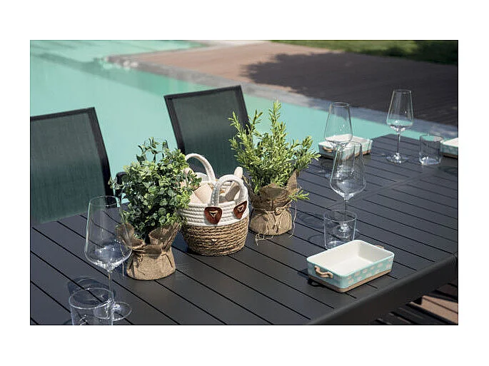 Tavolo Naxos 160/240X90 Antracite - Gambe Scorrevoli Moia