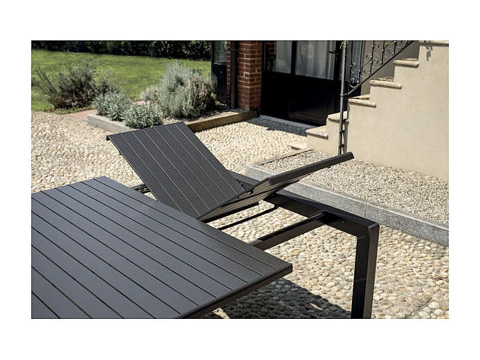 Tavolo Giacinto 100/150X150 Antracite - Gambe Scorrevoli Moia